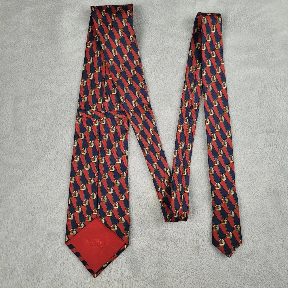 Richel Tie 100% Silk Equestrian Stirrup Iron Made In Spain